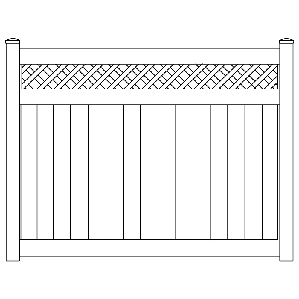 Diagonal Lattice Fence with Lattice Topper